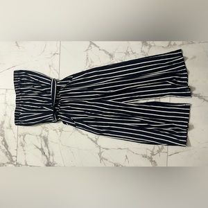 Navy and white striped romper